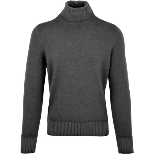 Turtlenecks, male, , Size: L Grey Turtleneck for Men - Drumohr - Modalova