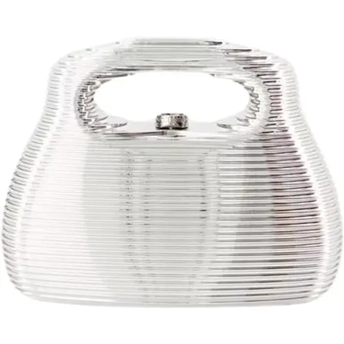 Acrylic Top Handle Clutch - Silver , female, Sizes: ONE SIZE - Cult Gaia - Modalova