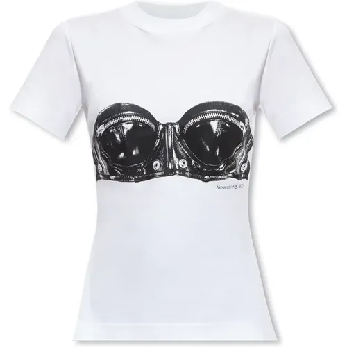 Printed T-shirt , female, Sizes: L - alexander mcqueen - Modalova