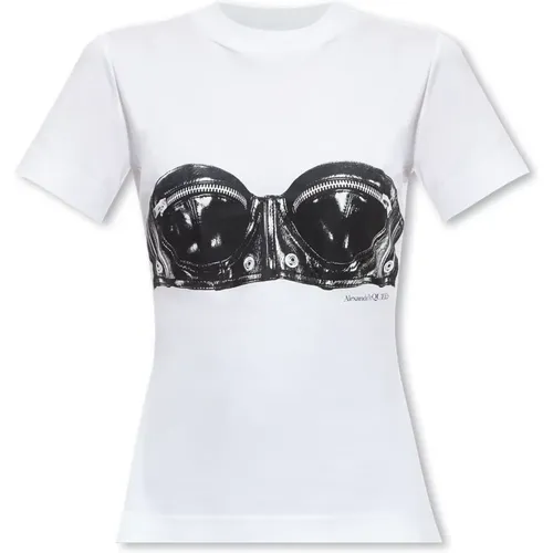 Printed T-shirt , female, Sizes: L, S, M, XS - alexander mcqueen - Modalova