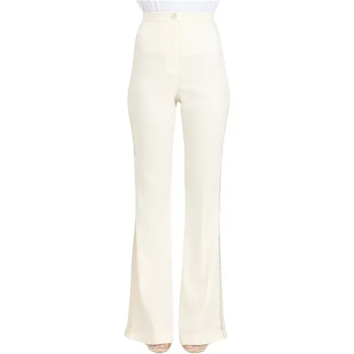 Embroidered Cream Trousers , female, Sizes: S - PATRIZIA PEPE - Modalova