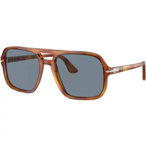 Terra di Siena Blue Lens Sunglasses , male, Sizes: 55 MM - Persol - Modalova