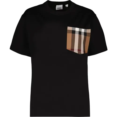 Casual Rundhals T-Shirt mit Vintage Check-Tasche - Burberry - Modalova