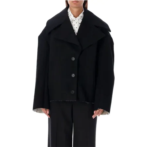 Wool Peacoat with V-Neck , female, Sizes: XS - Marni - Modalova