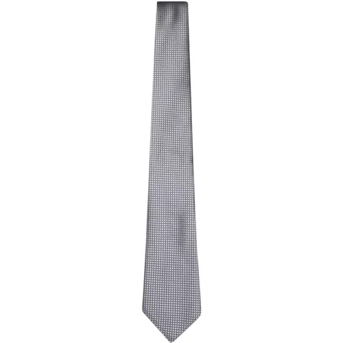 Ties, male, , Size: ONE SIZE Silk Tie with Check Design - Canali - Modalova