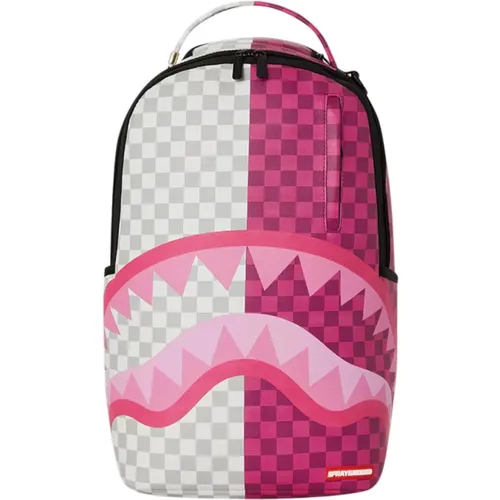 Pink & Cream Check Backpack , unisex, Sizes: ONE SIZE - Sprayground - Modalova