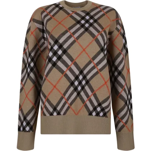 Vintage Check Intarsia Knit Jumper , female, Sizes: S, M - Burberry - Modalova