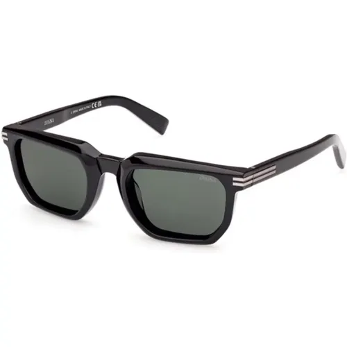 Shiny Green Sunglasses Ez0240 , unisex, Sizes: 54 MM - Ermenegildo Zegna - Modalova