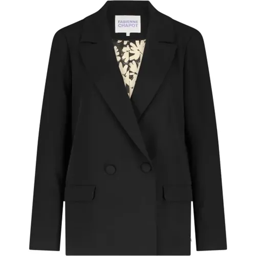 Schwarzer Blazer mit Herzknöpfen , Damen, Größe: 2XL - Fabienne Chapot - Modalova