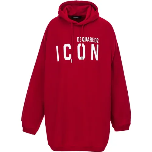 Hoodies, male, , Size: 2XL Iconic Oversized Sweatshirt - Dsquared2 - Modalova