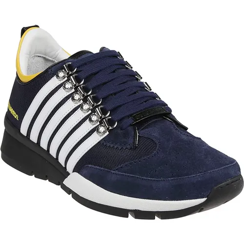 Legendary Navy/Bianco/Giallo Sneakers , male, Sizes: 6 UK, 9 UK, 7 UK - Dsquared2 - Modalova