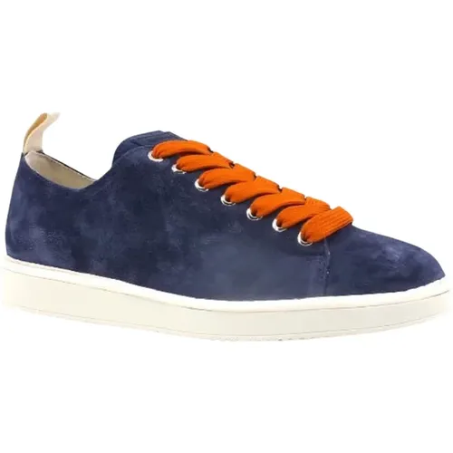 Blaue Wildleder-Sneaker mit Orangen Schnürsenkeln - Panchic - Modalova