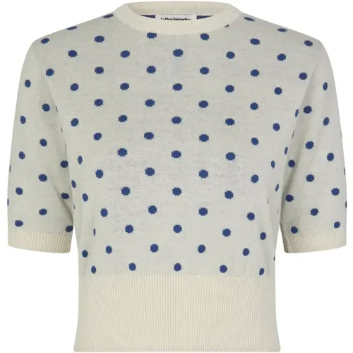 Blue Polka Dot Knit Sweater , female, Sizes: XL, 2XL - Lollys Laundry - Modalova