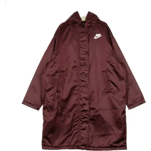 Nacht Maroon Parka Lange Jacke Frauen , Damen, Größe: M - Nike - Modalova