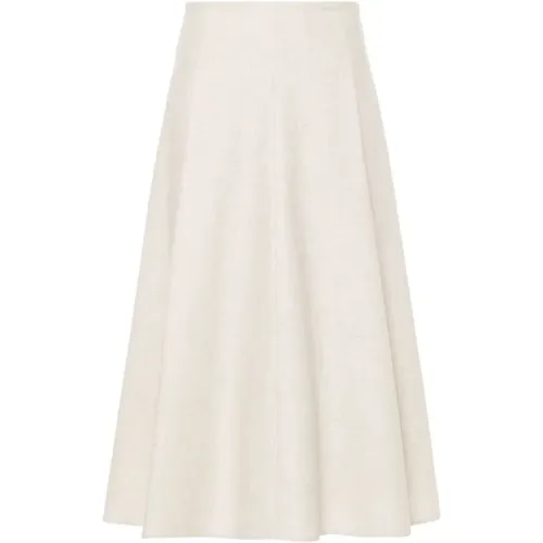 Ivory Wool-Cashmere A-Line Skirt , female, Sizes: S, M, XS - BRUNELLO CUCINELLI - Modalova