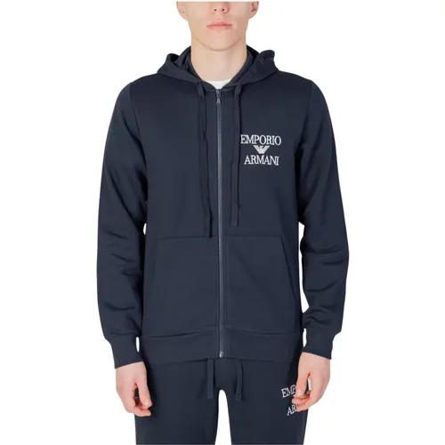 Zip-throughs, male, , Size: S Hooded Zip Sweatshirt Men - Emporio Armani - Modalova