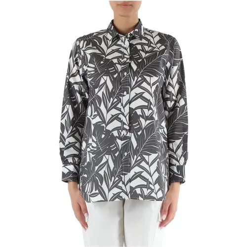 Oversized Cotton Shirt with All-Over Print , female, Sizes: M, S, L - Sun68 - Modalova