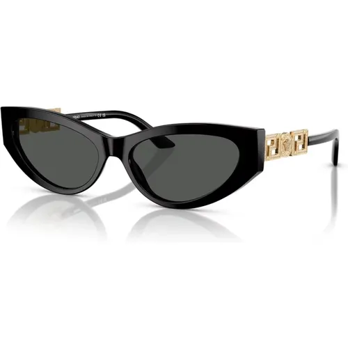 Cat-Eye Sunglasses with Dark Grey Lens , female, Sizes: 56 MM - Versace - Modalova