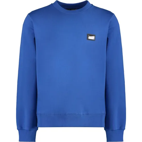 Gerippter Baumwoll-Crew-Neck-Sweatshirt,Baumwoll Rundhals Sweatshirt - Dolce & Gabbana - Modalova