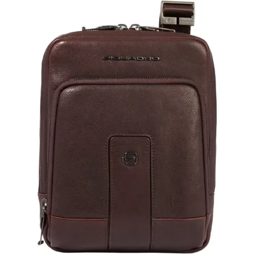 Dark Shoulder Bag with Rfid Protection , male, Sizes: ONE SIZE - Piquadro - Modalova