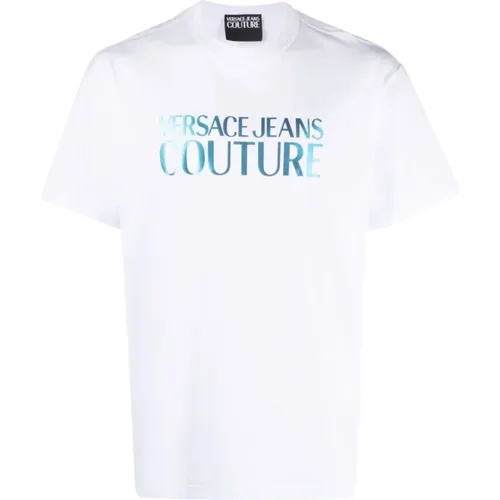 Weißes Baumwoll-T-Shirt für Herren - Aw23 , Herren, Größe: M - Versace Jeans Couture - Modalova
