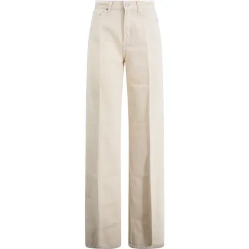 Trousers Cream , female, Sizes: W29, W26 - 7 For All Mankind - Modalova