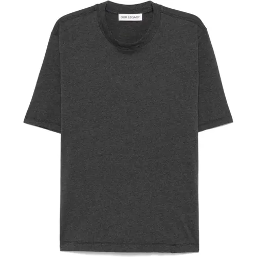 T-Shirts, male, , Size: 2XL Anthracite Grey Jersey Crew Neck T-shirt - Our Legacy - Modalova