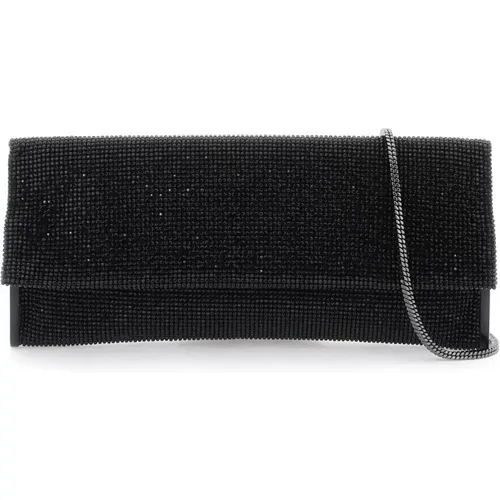 Crystal Mesh Kate Clutch , female, Sizes: ONE SIZE - Benedetta Bruzziches - Modalova