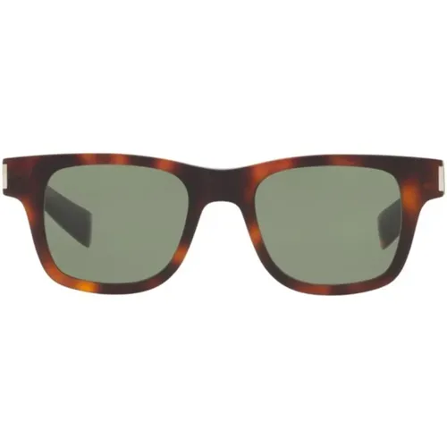 Quadratische Acetat-Sonnenbrille in Braun Schildpatt , unisex, Größe: 49 MM - Saint Laurent - Modalova