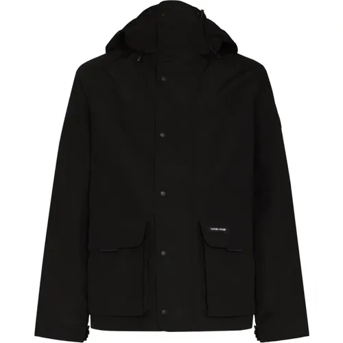 Schwarze Leichte Jacke mit Reflektierenden Details , Herren, Größe: M - Canada Goose - Modalova