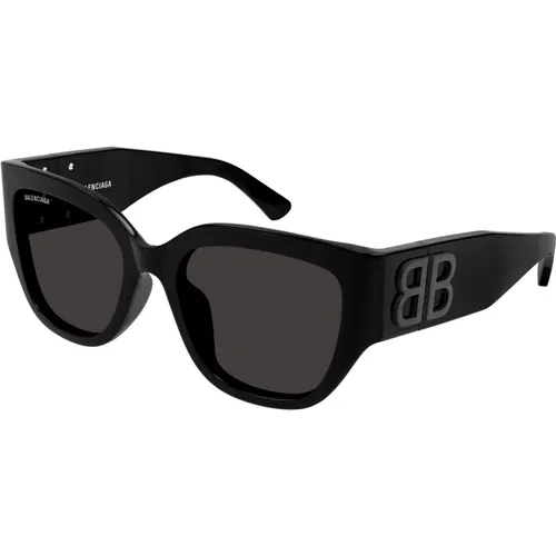 Stilvolle Sonnenbrille Schwarz Bb0323Sk , Damen, Größe: 55 MM - Balenciaga - Modalova