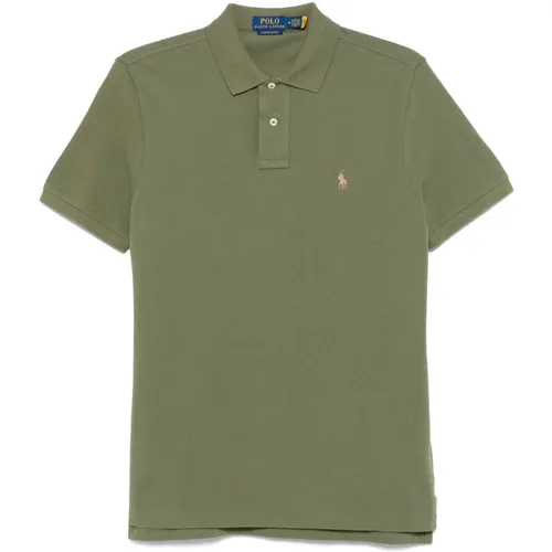 Polo Shirts, male, , Size: XL Custom slim fit cotton mesh polo shirt - Ralph Lauren - Modalova