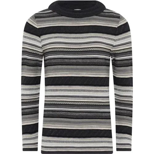 Gestreifter Jacquard Pullover Bluse Kohle - Skovhuus - Modalova