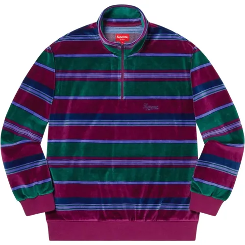 Lila Velours Half Zip Pullover - Supreme - Modalova