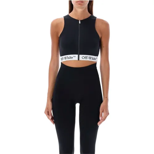 Logo Band Crop Top Aw24 , female, Sizes: M - Off White - Modalova