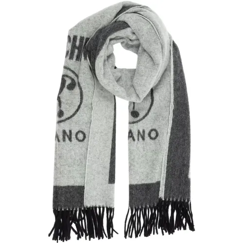 Fringed Wool Scarf , female, Sizes: ONE SIZE - Moschino - Modalova