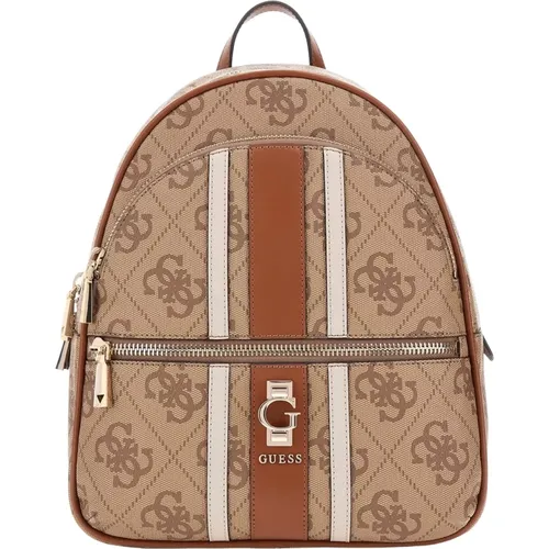 Backpacks, female, , Size: ONE SIZE Faux Leather Backpack with Gold Hardware - Guess - Modalova