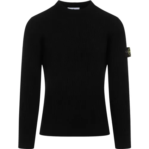 Schwarzer Pullover Aw24 Herrenmode , Herren, Größe: L - Stone Island - Modalova