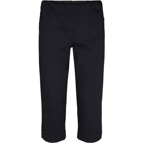 Simple Capri Trousers with Elastic Waist , female, Sizes: 2XL, S, L, M, XL, 3XL, 4XL - LauRie - Modalova