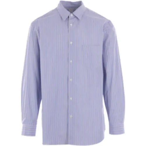 Striped Cotton Shirt with Classic Collar and Button Closure , male, Sizes: M, S, L, XL - Comme des Garçons - Modalova