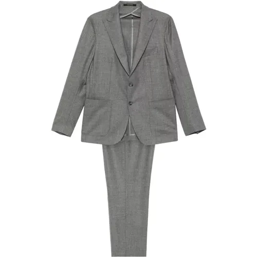 Single Breasted Suits, male, , Size: 2XL Dresses Grey - Tagliatore - Modalova