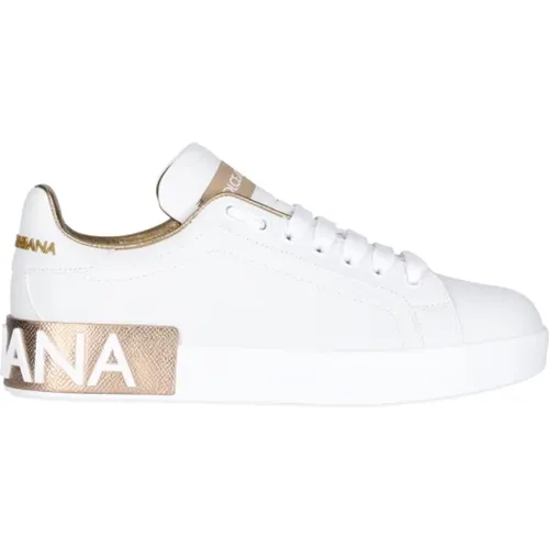 Weiße Sneakers , Damen, Größe: 37 1/2 EU - Dolce & Gabbana - Modalova