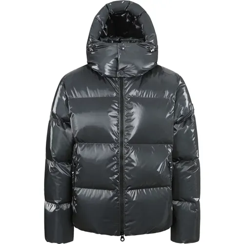 Light Grey Down Puffer Jacket with Detachable Hood , male, Sizes: XL, L, M, 2XL - duvetica - Modalova