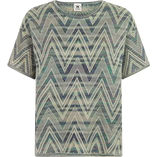 T-Shirts, female, , Size: M Green Zig Zag Print T-Shirt - M Missoni - Modalova