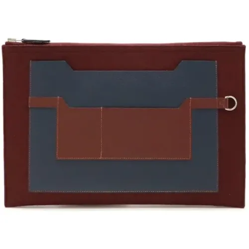 Pre-owned Clutches, male, , Size: ONE SIZE Pre-owned Canvas clutches - Hermès Vintage - Modalova