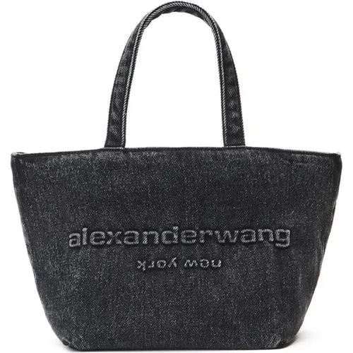 Tote Bags, female, , Size: ONE SIZE Dark Grey Denim Tote Bag - alexander wang - Modalova