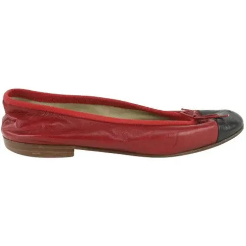 Pre-owned Flats, female, , Size: 7 US Vintage Leather Ballerinas - Pre-owned Flat Shoes - Chanel Vintage - Modalova