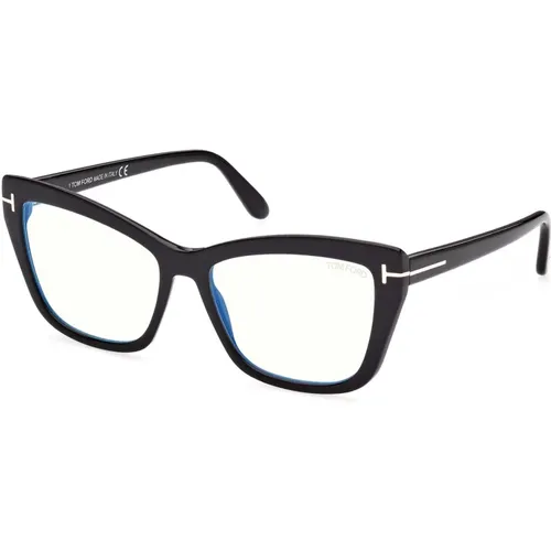 Ft5826-B 001 Glänzende Schwarze Brille , Damen, Größe: 54 MM - Tom Ford - Modalova