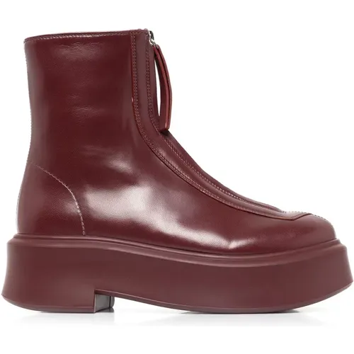 Ruby Red Zipped Ankle Boots , female, Sizes: 5 UK, 2 UK - The Row - Modalova