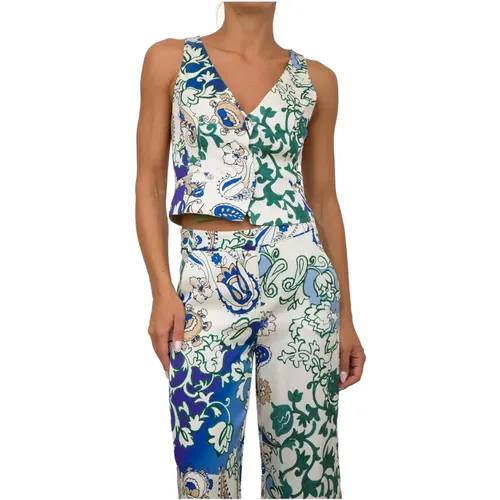 Sleeveless Tops, female, , Size: L Fantasia Sleeveless Vest - Marella - Modalova